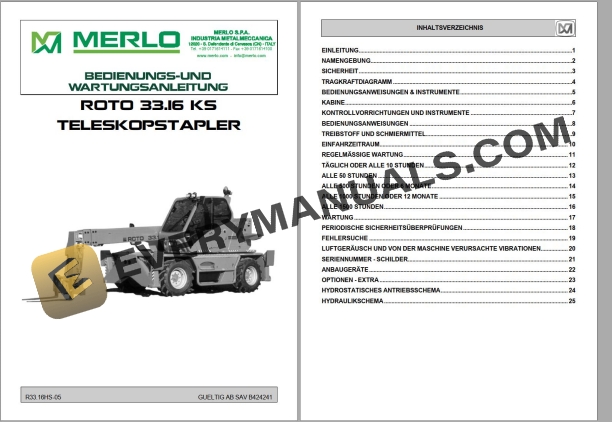 Merlo ROTO K KS R30.16 R33.13 R35.13 Service Manuals DE